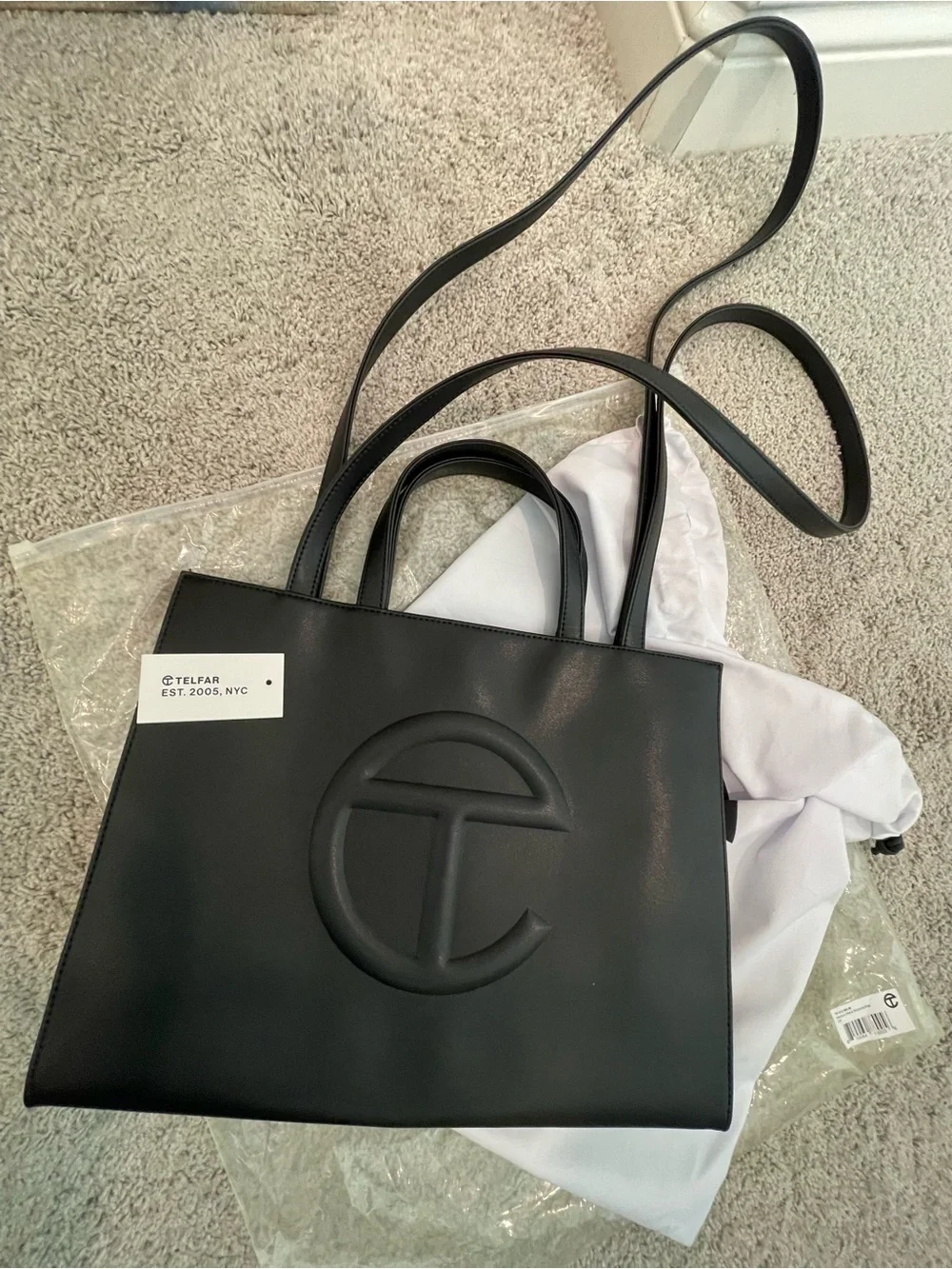 Telfar Black Interior Logo Tote